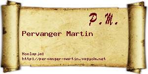 Pervanger Martin névjegykártya